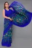 Picture of Printed, Geometric Print, Polka Print Daily Wear Georgette Saree (Blue)