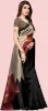 Picture of Floral Print Kalamkari Art Silk Saree (Black)