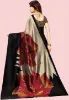 Picture of Floral Print Kalamkari Art Silk Saree (Black)