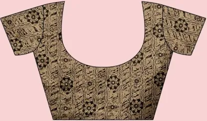 Picture of Floral Print Kalamkari Art Silk Saree (Black)