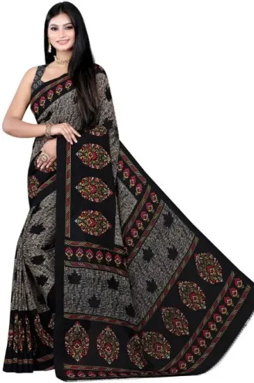 Picture of Printed Daily Wear Georgette Saree (Grey)