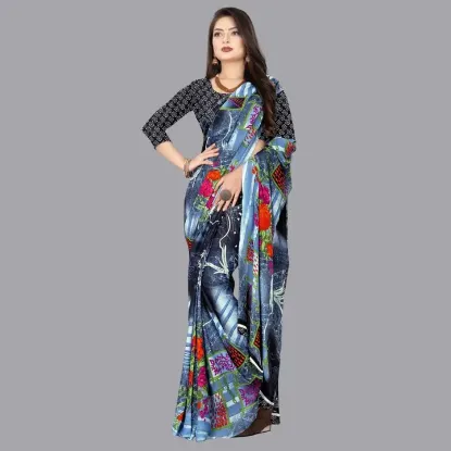 Picture of Printed Daily Wear Georgette Saree (Multicolor)