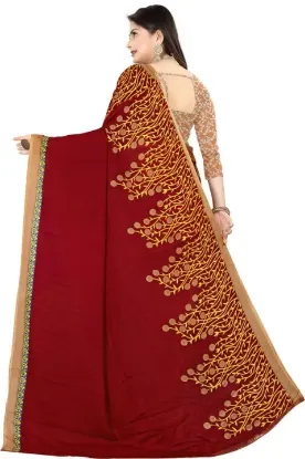 Picture of Printed, Paisley, Floral Print Daily Wear Georgette Saree (Brown, Pink)