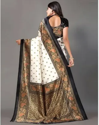 Picture of Printed Mysore Art Silk Saree (Black)