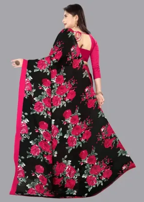 Picture of Printed, Floral Print Daily Wear Georgette Saree (Red)