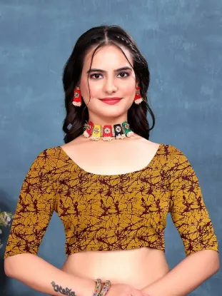 Picture of Printed Bandhani Georgette Saree (Mustard)