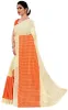 Picture of Checkered Daily Wear Art Silk Saree (Orange, Cream)