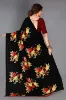 Picture of Floral Print Daily Wear Georgette Saree (Black)