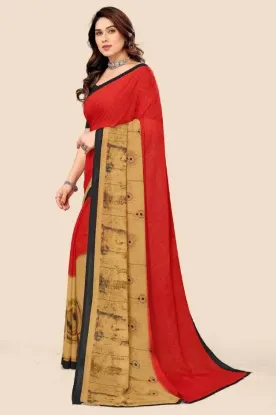 Picture of Printed Daily Wear Georgette Saree (Multicolor)