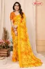 Picture of Ombre, Floral Print Daily Wear Georgette Saree (Yellow)