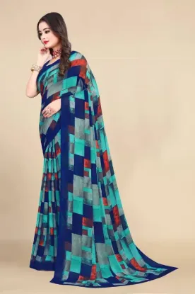 Picture of Digital Print Daily Wear Georgette Saree (Multicolor)