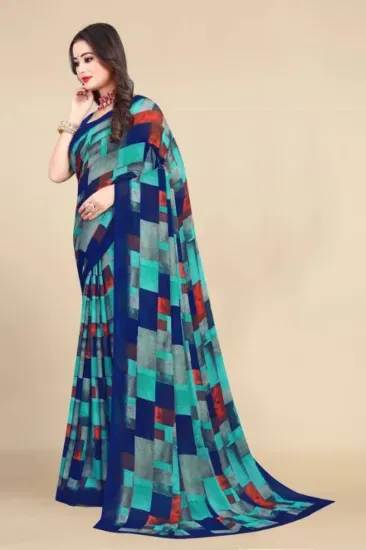 Picture of Digital Print Daily Wear Georgette Saree (Multicolor)