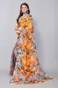 Picture of Floral Print Bollywood Georgette Saree (Orange)