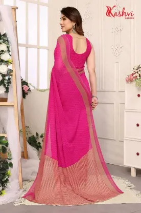 Picture of Printed, Paisley Bollywood Georgette Saree (Purple)