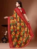 Picture of Printed Bandhani Georgette Saree (Red, Multicolor)