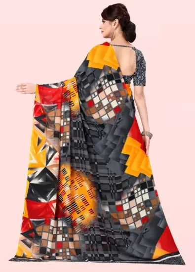 Picture of Printed Bollywood Georgette Saree (Grey)