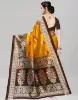 Picture of Printed Banarasi Silk Blend Saree (Mustard, Multicolor)