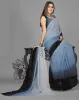 Picture of Ombre, Dyed Bollywood Georgette Saree (Blue, White)