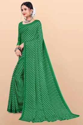 Picture of Polka Print Daily Wear Georgette Saree (Pink)