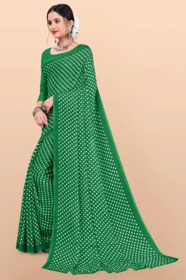 Picture of Polka Print Daily Wear Georgette Saree (Pink)