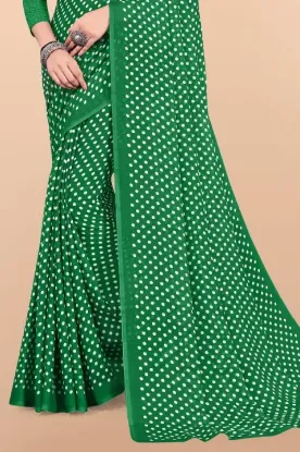 Picture of Polka Print Daily Wear Georgette Saree (Pink)