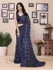Picture of Printed Daily Wear Georgette Saree (Blue)