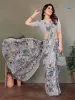 Picture of Ombre, Floral Print Daily Wear Georgette Saree (Grey)
