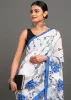 Picture of Polka Print Bollywood Georgette Saree (White)