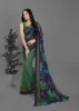 Picture of Floral Print Bollywood Georgette Saree (Green, Blue)