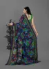 Picture of Floral Print Bollywood Georgette Saree (Green, Blue)