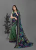 Picture of Floral Print Bollywood Georgette Saree (Green, Blue)