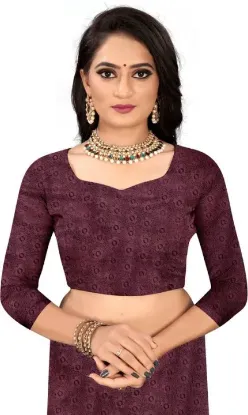 Picture of Self Design Bollywood Silk Blend Saree (Purple)