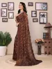 Picture of Printed Daily Wear Georgette Saree (Brown)