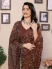 Picture of Printed Daily Wear Georgette Saree (Brown)