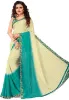 Picture of Printed, Paisley, Ombre, Floral Print Daily Wear Georgette Saree (Light Blue, Cream)