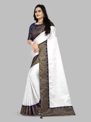 Picture of Embroidered Bollywood Georgette Saree (White)