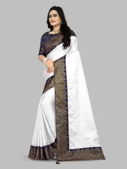 Picture of Embroidered Bollywood Georgette Saree (White)