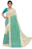 Picture of Checkered Daily Wear Art Silk Saree (Light Blue, Cream)
