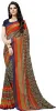 Picture of Paisley, Striped, Floral Print Daily Wear Georgette Saree (Dark Blue)