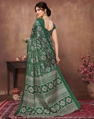 Picture of Printed Daily Wear Art Silk Saree (Green)