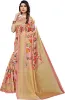Picture of Printed Bollywood Silk Blend Saree (Pink, Beige)