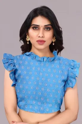 Picture of Printed Daily Wear Georgette Saree (Blue)