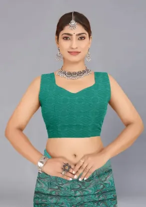 Picture of Printed Daily Wear Georgette Saree (Green)