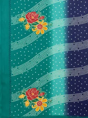 Picture of Floral Print, Printed Daily Wear Georgette Saree (Dark Green)