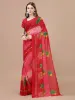 Picture of Floral Print, Printed Daily Wear Georgette Saree (Red)