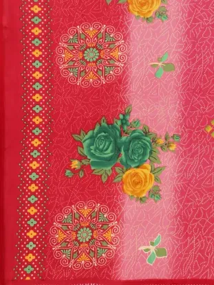 Picture of Floral Print, Printed Daily Wear Georgette Saree (Red)