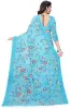 Picture of Floral Print Bollywood Georgette Saree (Light Blue)
