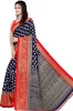 Picture of Printed Daily Wear Georgette Saree (Dark Blue, Red)