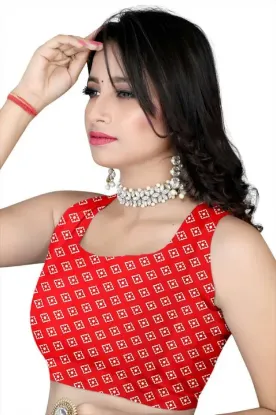 Picture of Printed Daily Wear Georgette Saree (Dark Blue, Red)