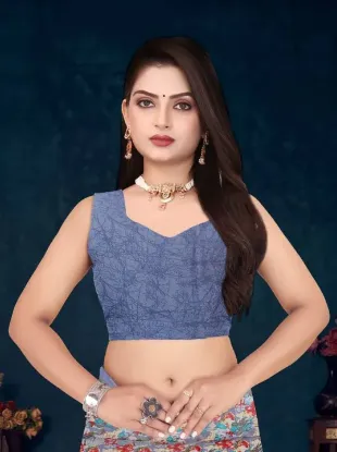 Picture of Printed Daily Wear Georgette Saree (Grey)